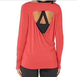 Prana Foundation Peekaboo top in papaya heather, XS